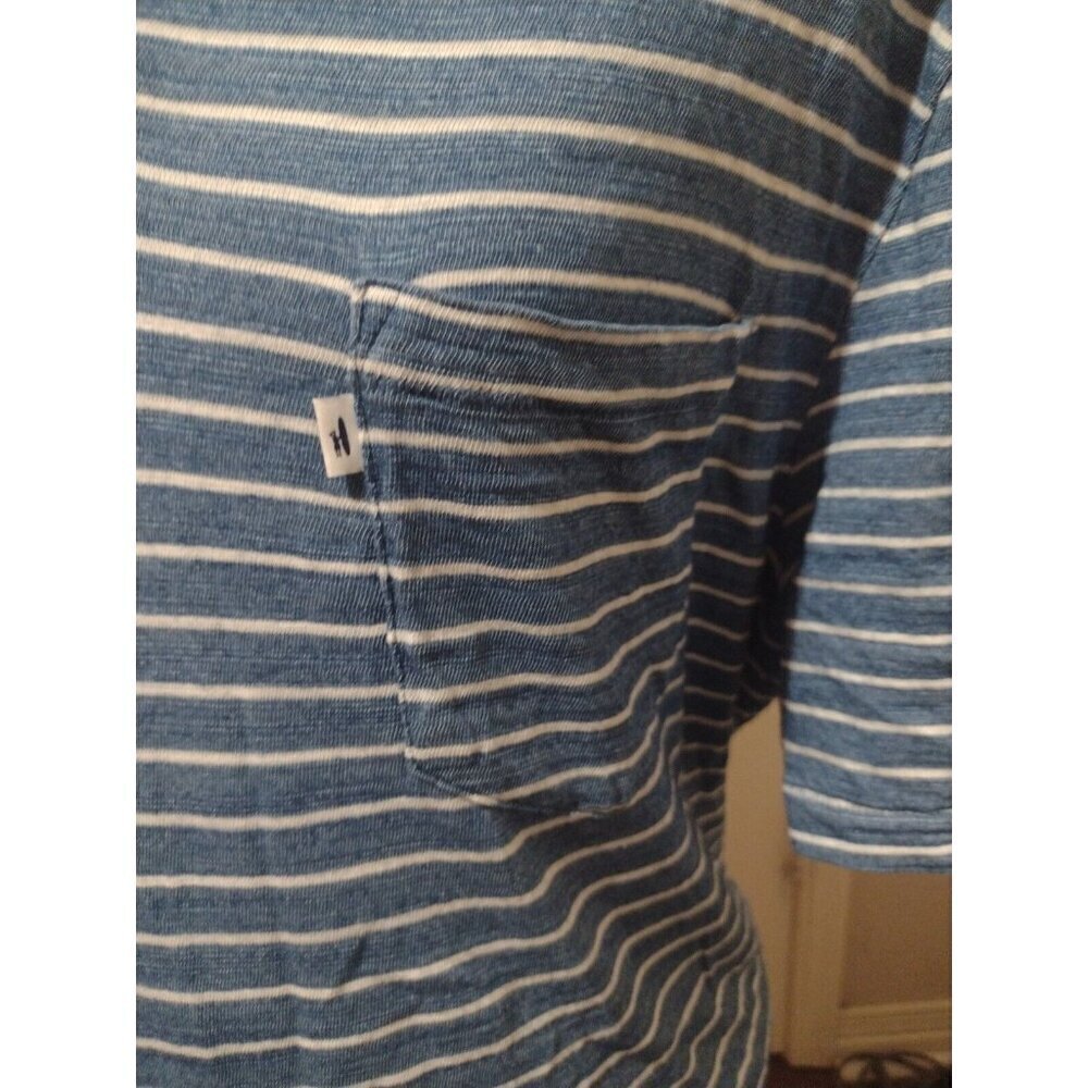 Johnnie-O Sz. XL Navy Blue Striped Golf Performance Polo Shirt! - Picture 3 of 10